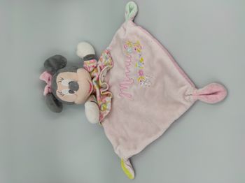 Doudou Plat Minnie Rose Fleurs Nicotoy
