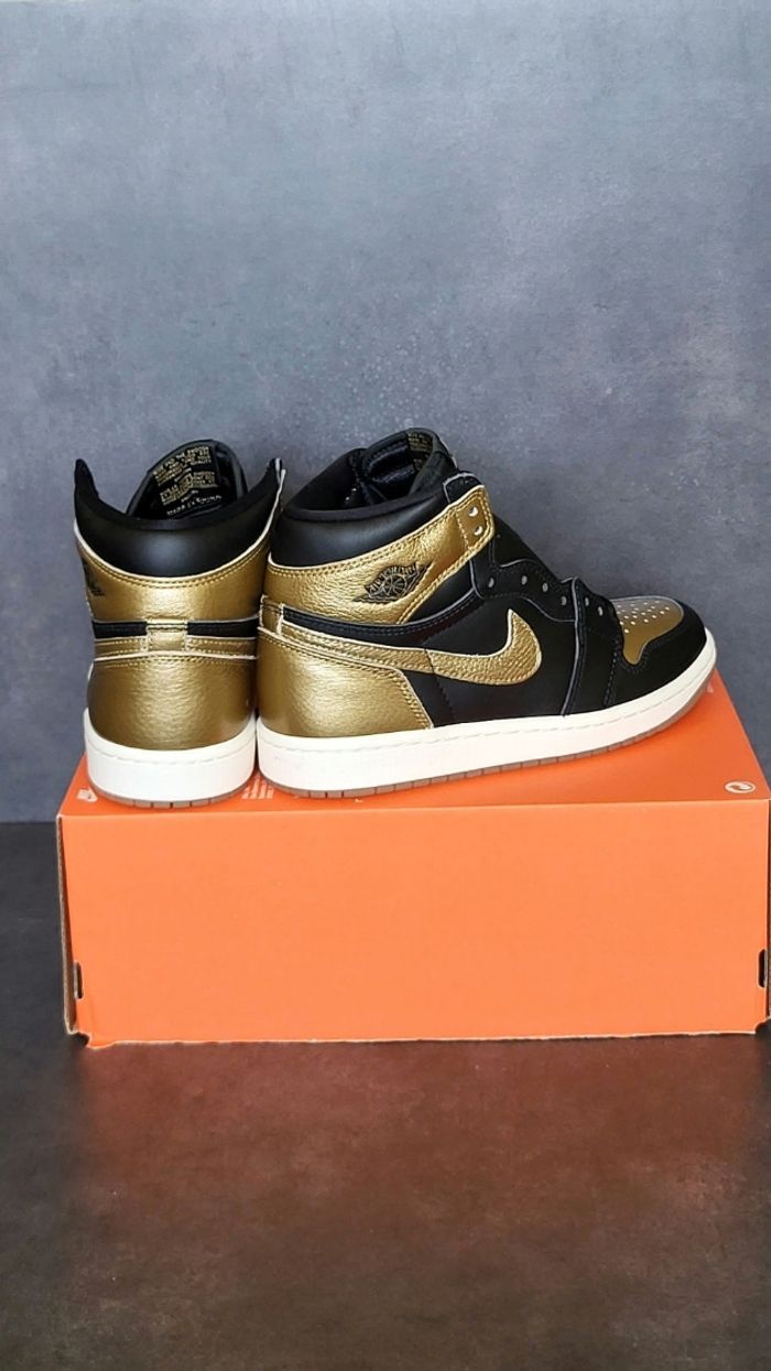Air Jordan 1 Retro High OG Black Metallic Gold Sail - DZ5485071 - Unisex - Size : 38.5 🌈🌈