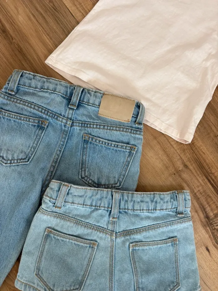 Ensemble jean short top 3 ans 36 mois rose dentelle - photo numéro 5