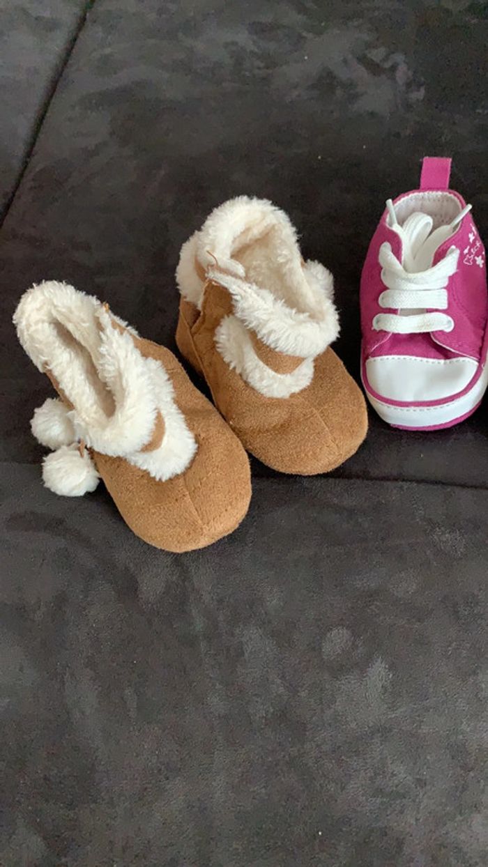 Lot 3 paires chaussons chaussures fille - photo numéro 2