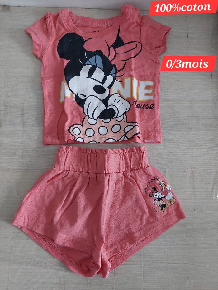 Short et haut Minnie fille 0/3 mois - photo numéro 2