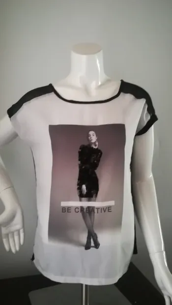 Tee-shirt femme strass noir