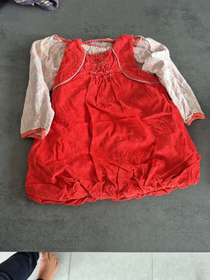 Robe avec tee shirt manche longue 6 mois