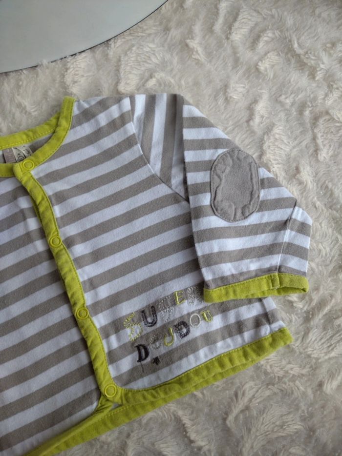 Gilet léger veste avec pressions Garçon 9 mois Super doudou Orchestra 100% coton - photo numéro 4