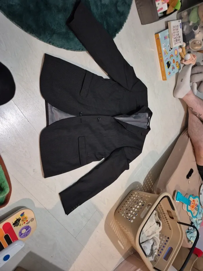 Veste costume noir rayé