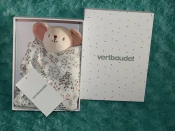 Doudou souris plat lange Vertbaudet grenier 🐭 Neuf