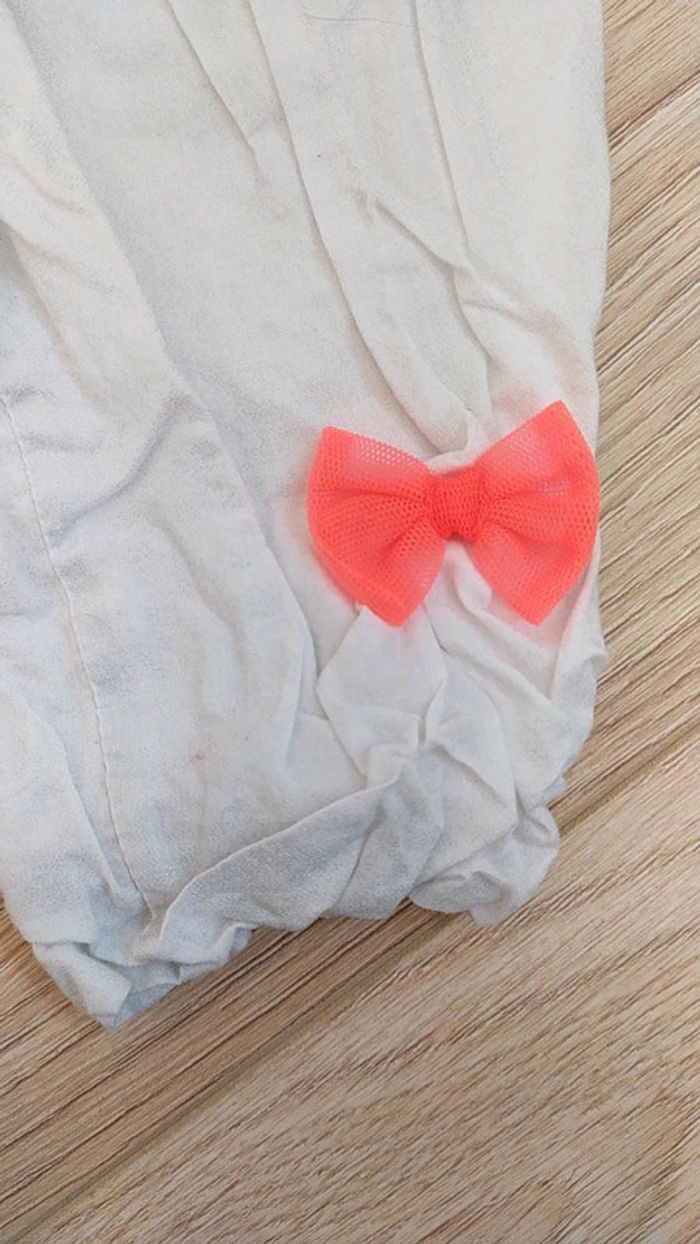 Pantalon été beige orange corail 6 mois noeud - photo numéro 2