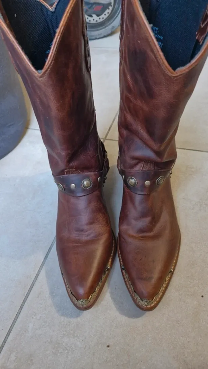 Bottes américaine taille 39 marron - photo numéro 7