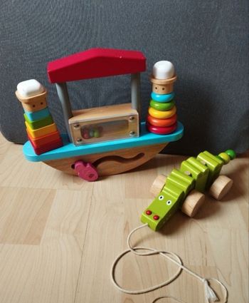 Lot de 2 jouets en bois 