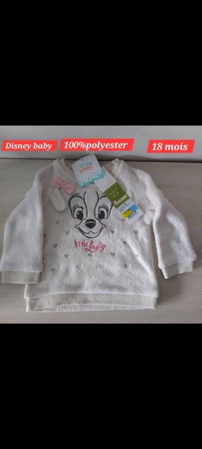 Pull blanc fille 18mois