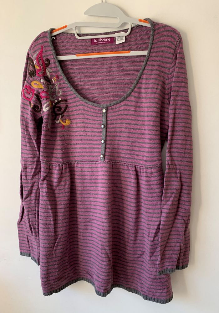 Pull rose et gris - 42/44 - Taillissime de La Redoute Création - photo numéro 2