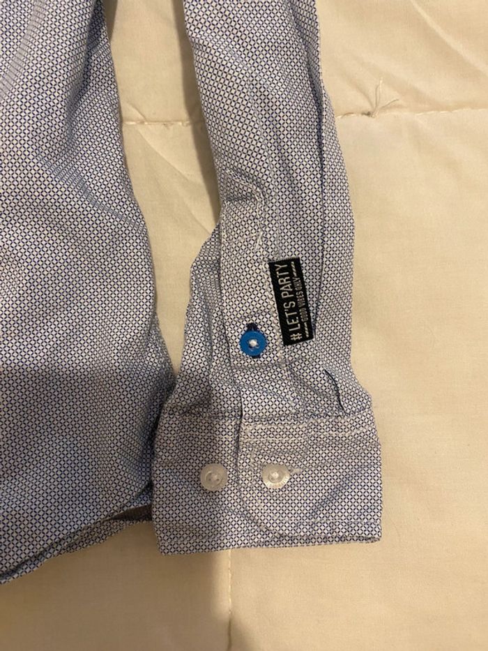 Chemise blanche à petits carreaux bleus 8 ans C&A - photo numéro 5