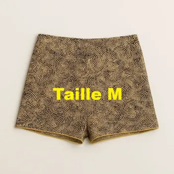Short moutarde noir crème Akoz Taille M
