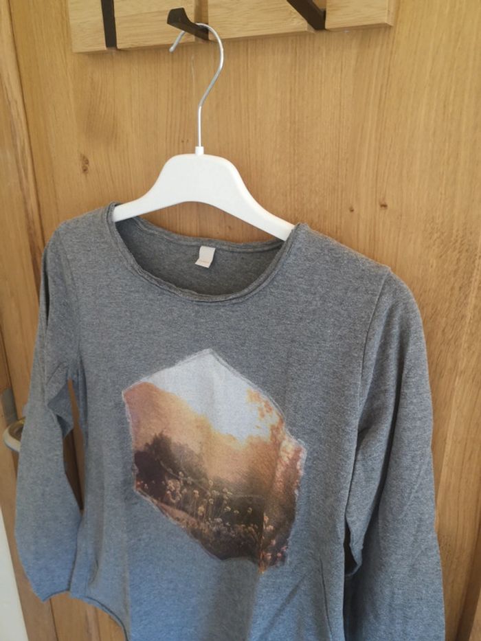 T-shirt Esprit en gris à imprimé coloré 12 ans - photo numéro 2