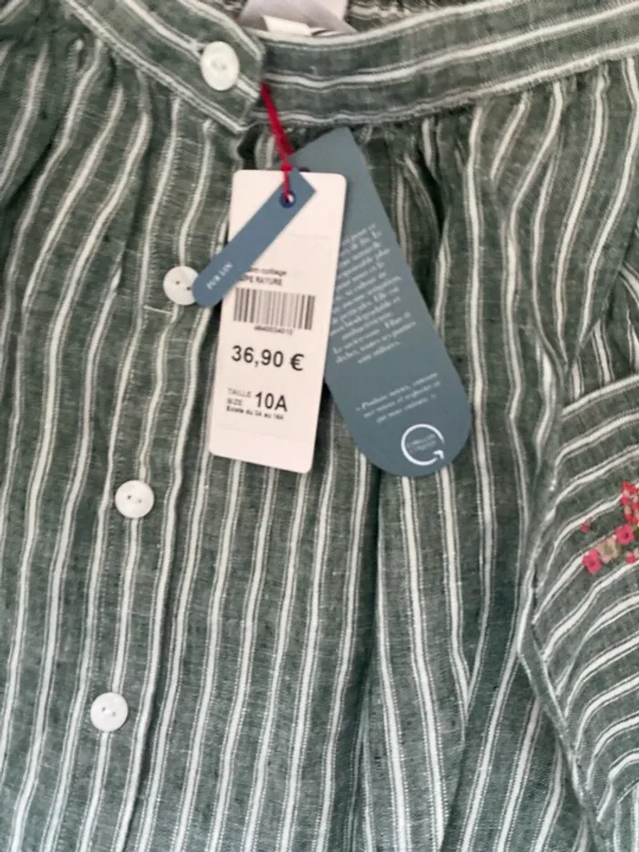 Jupe évasée Cyrillus en lin taille 10 ans Neuve Arrière élastique - photo numéro 5