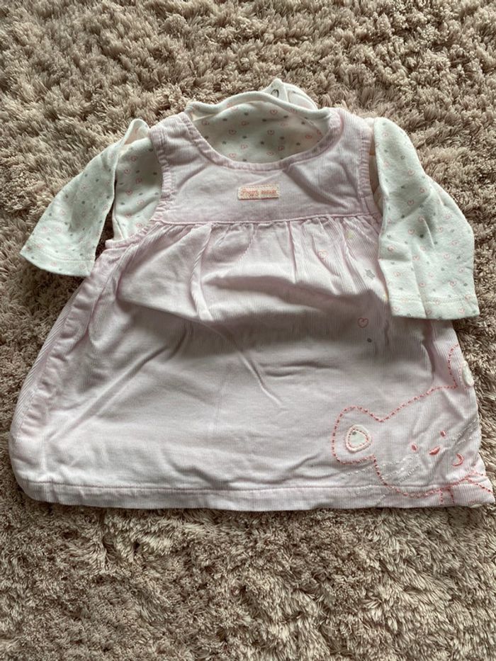 Robe en velours avec tee-shirts manches longues Inextenso 1 mois