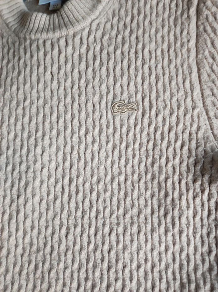 Pull Lacoste Torsadé en laine -Taille S - Comme neuf - photo numéro 3