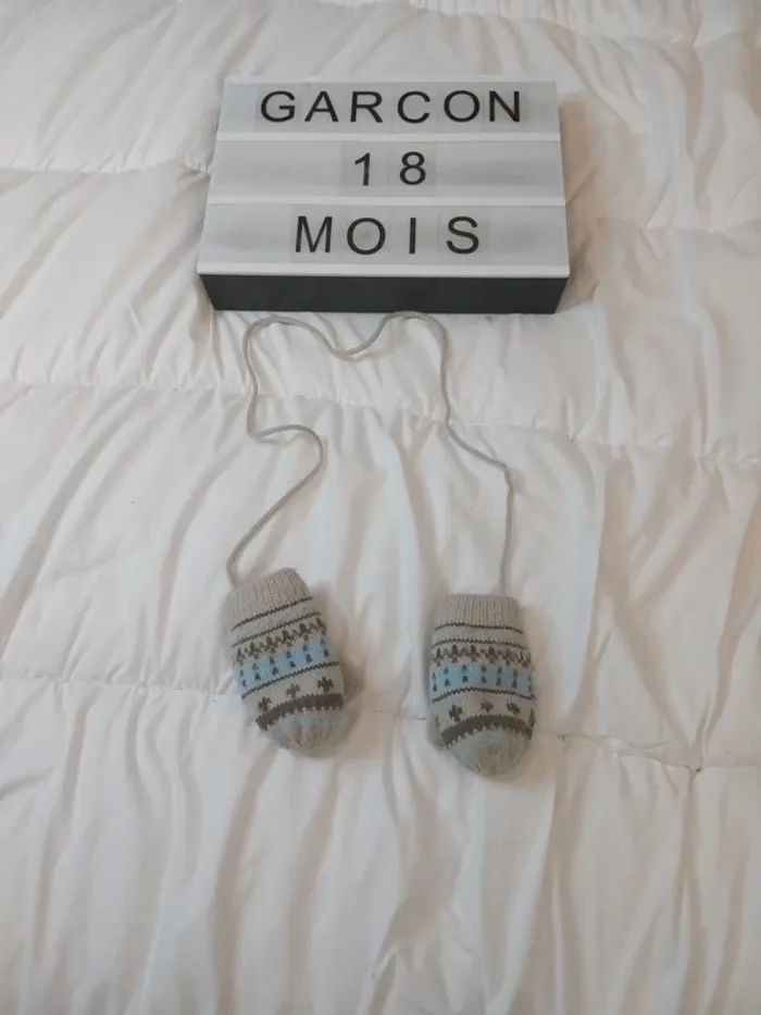 Gants avec lien 18-24 mois garçon la halle - photo numéro 2