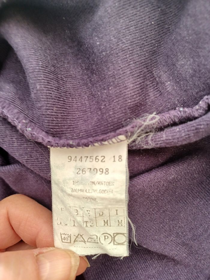T-shirt col V violet taille 36 manches 3/4 - photo numéro 6