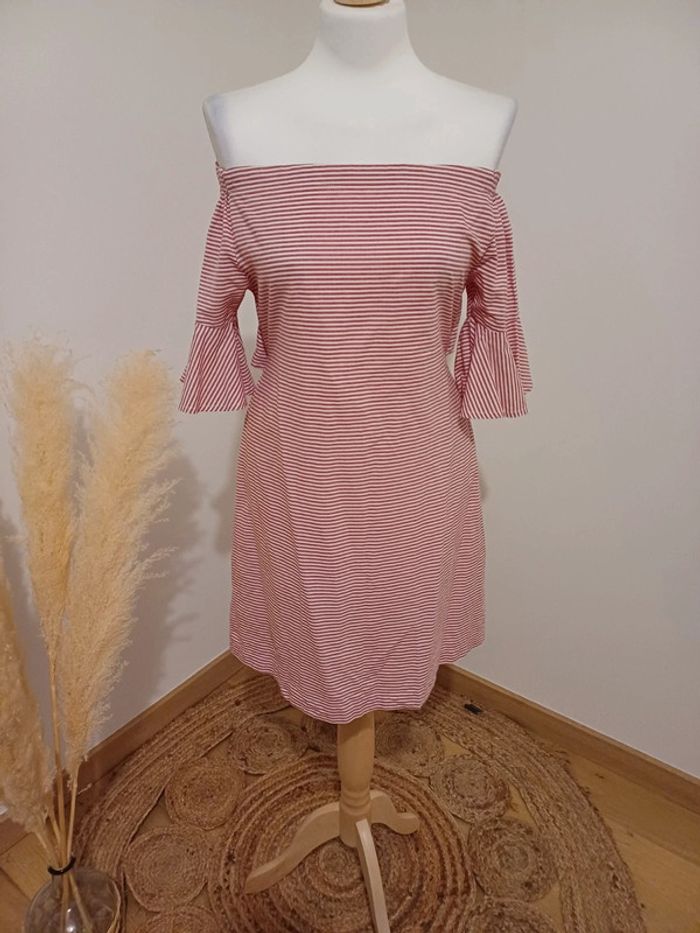 Robe rayée à épaules découvertes Kling taille S/M 36/38