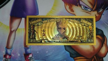 Billet Groot Marvel Collector Gold card carte Gardiens de la galaxie goodies ticket Banknote