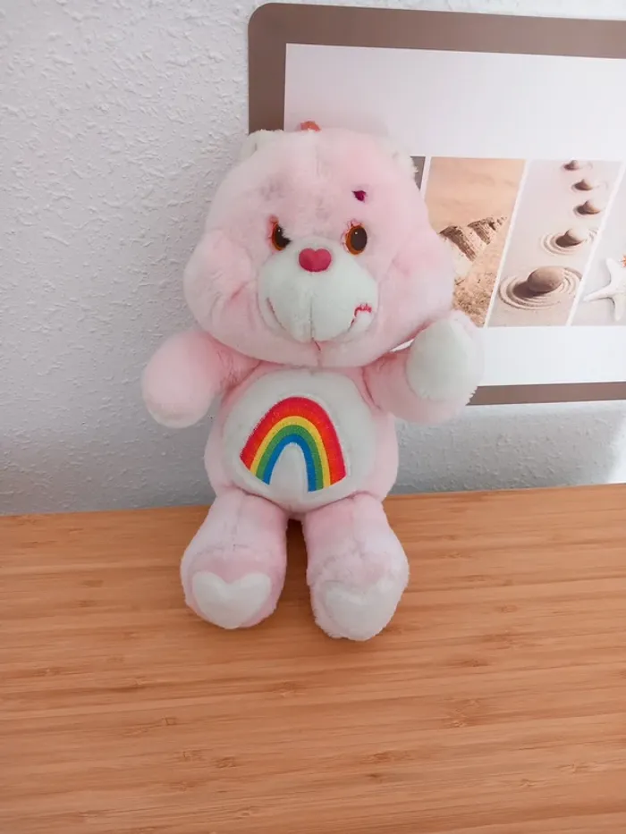 Peluche bisounours care bears rose arc en ciel