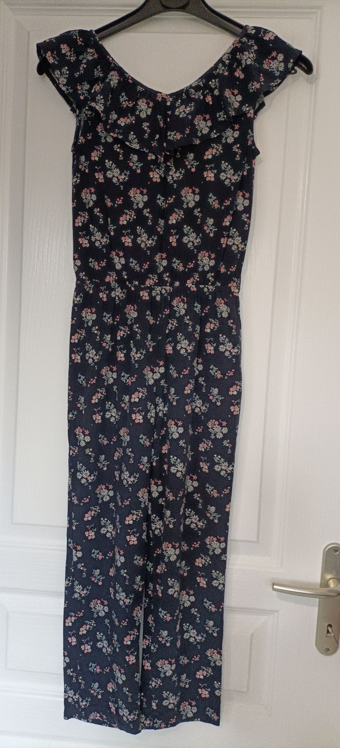 Jolie Combi pantalon bleu marine fleuri 8 ans Gémo - photo numéro 9