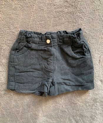 Short noir/gris fille taille 12 mois