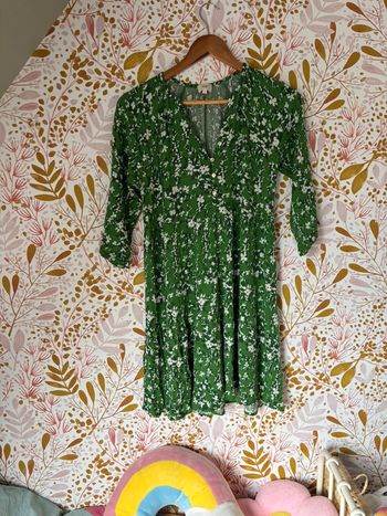 Robe fleurie bohème vert