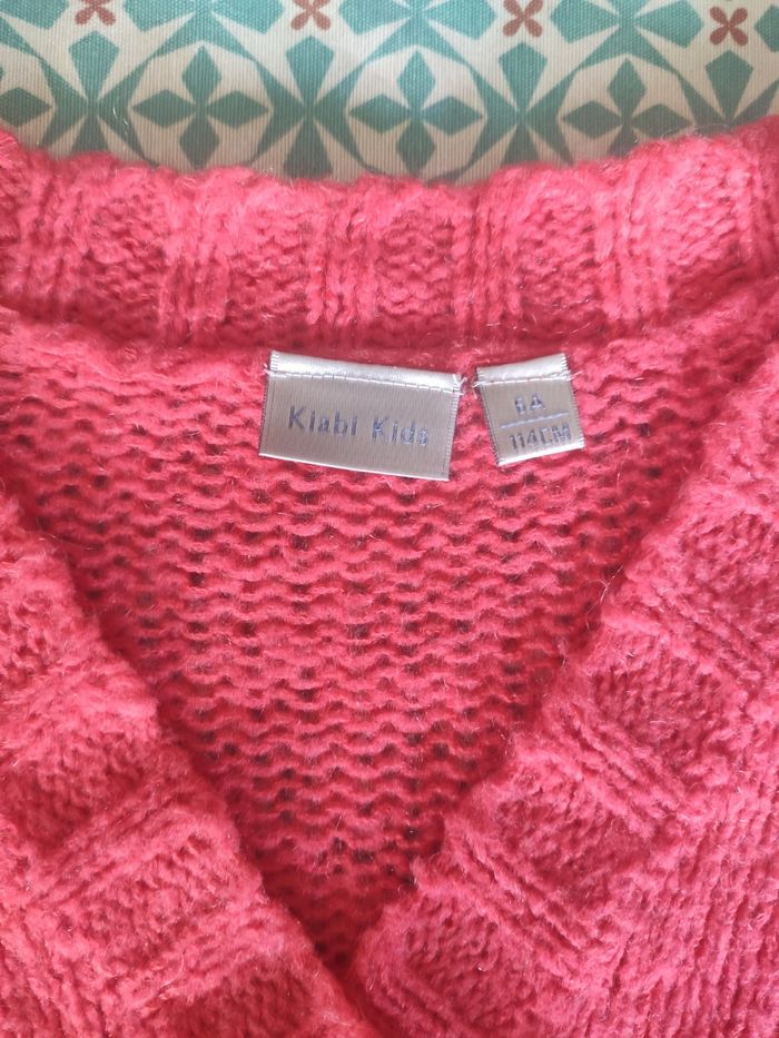 Kiabi Pull cache coeur rose orange 6 ans - photo numéro 2
