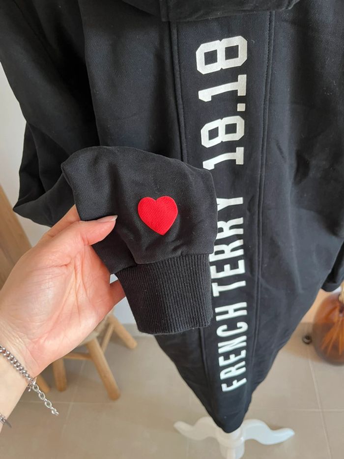 Sweat long/veste noir French Terry 18.18 - photo numéro 7