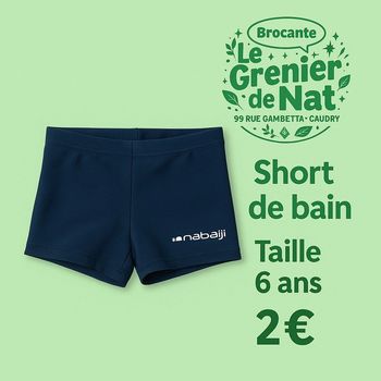 Short de bain noir taille 6 ans