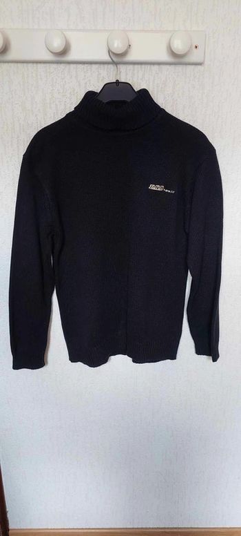 Beau pull garçon col roulé Dynam Basic 12 ans noir très bon état