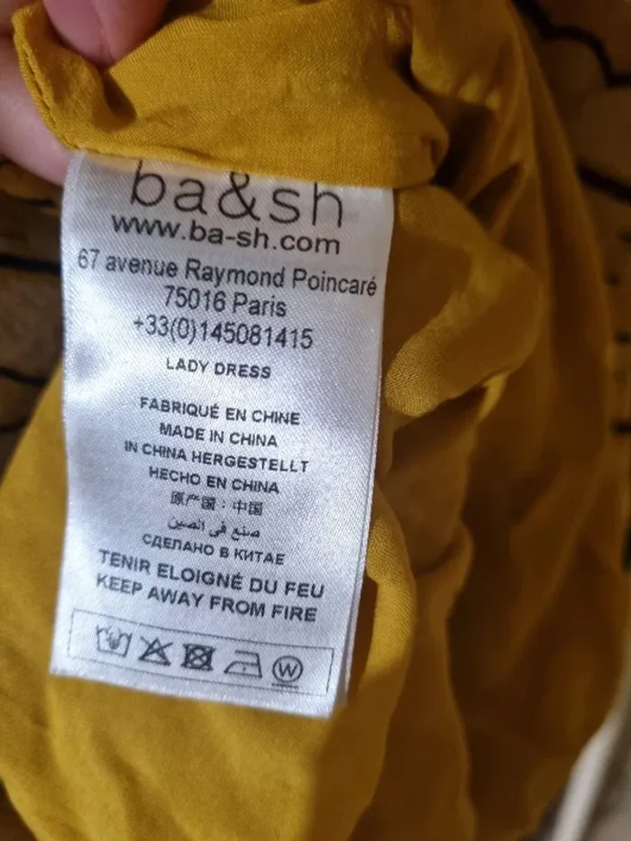 Superbe robe BA&SH ophé moutarde comme neuve T0/34/XS - photo numéro 9