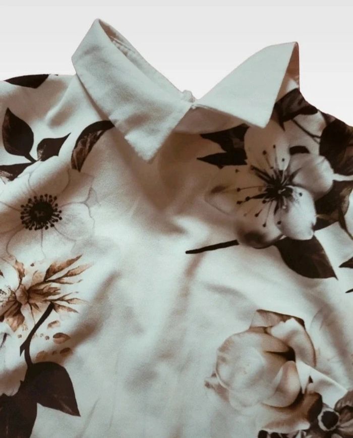 Robe courte manches 3/4 imprimé fleurs taille 36 - photo numéro 4