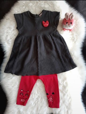 Ensemble robe pull leggings DPAM 12 mois