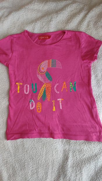 T-shirt toucan fushia 6 ans tissaia