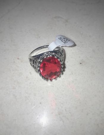 Bague chevalière rouge taille 20💫