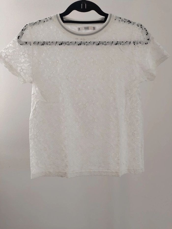 House t-shirt dentelle blanc M