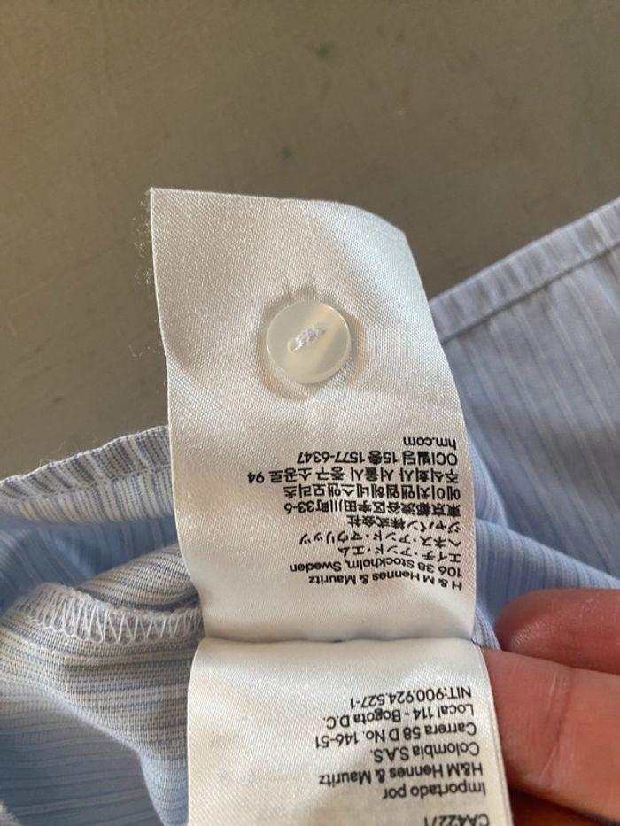 Blouse H&M bleue à rayures avec broderies fleurs taille 36 / 38 - photo numéro 19