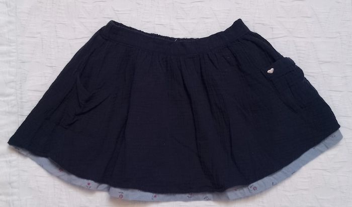 Vertbaudet jupe réversible gase de coton 8 ans