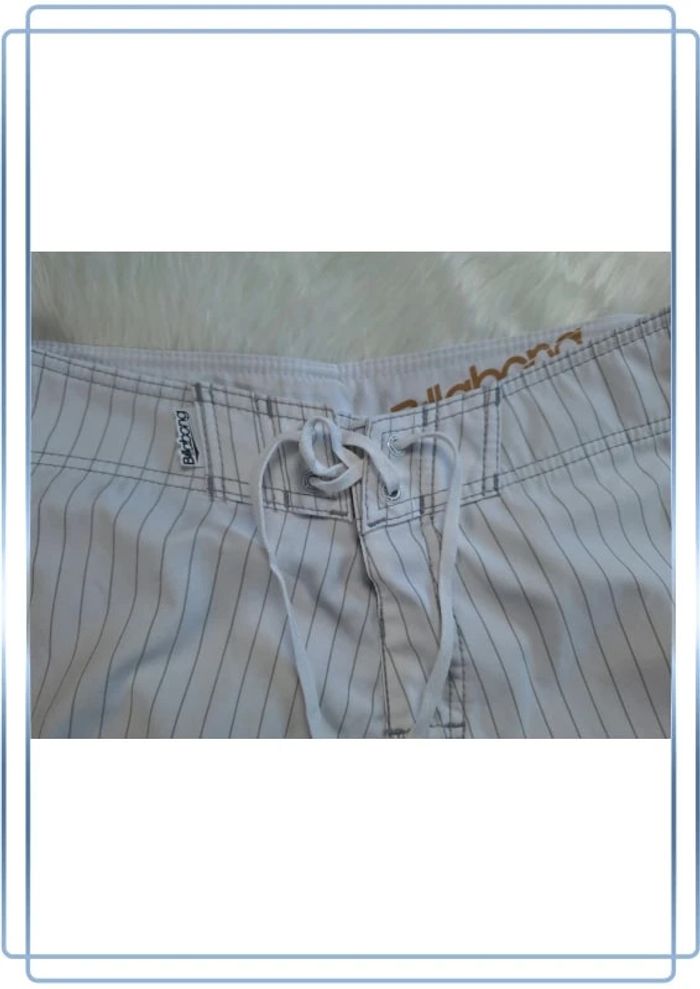 Boardshort Billabong Homme – Taille 31 – Blanc rayé broderie or/argent (598) - photo numéro 2