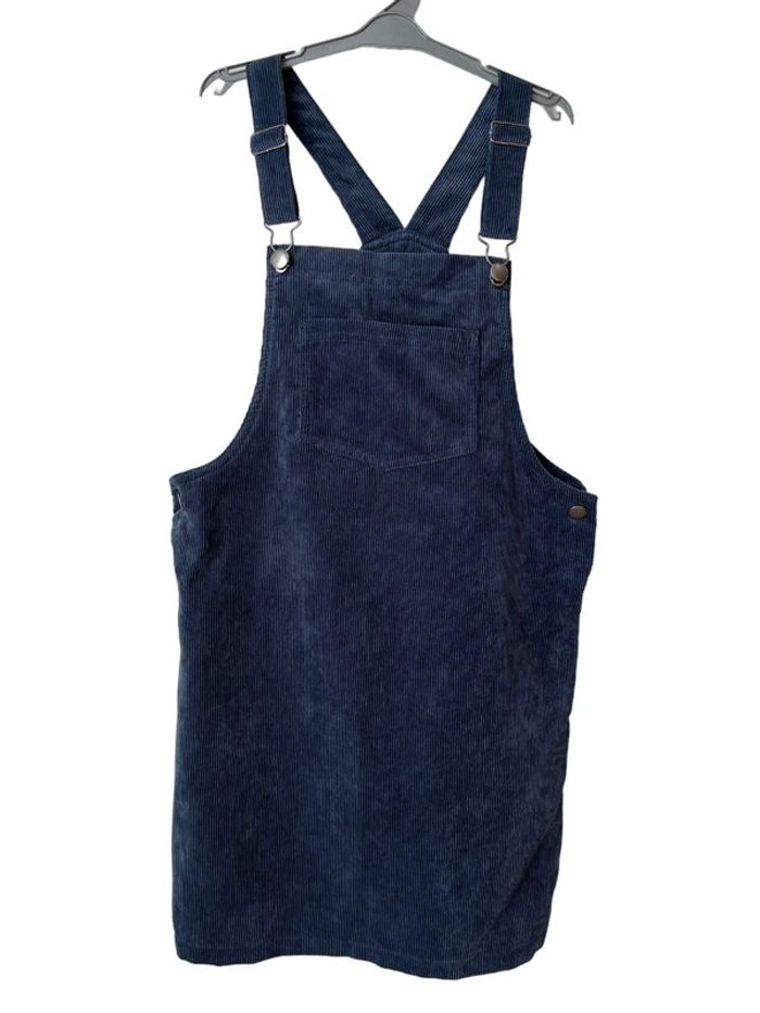 Robe-salopette grise en velours côtelé - taille 158/164cm (14 ans) - photo numéro 2