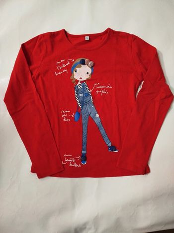 🎀Tee shirt manches longues 10 ans fille rouge🎀