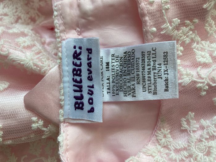 robe cérémonie rose avec tulle brodé et noeuds bébé 18 mois - photo numéro 8