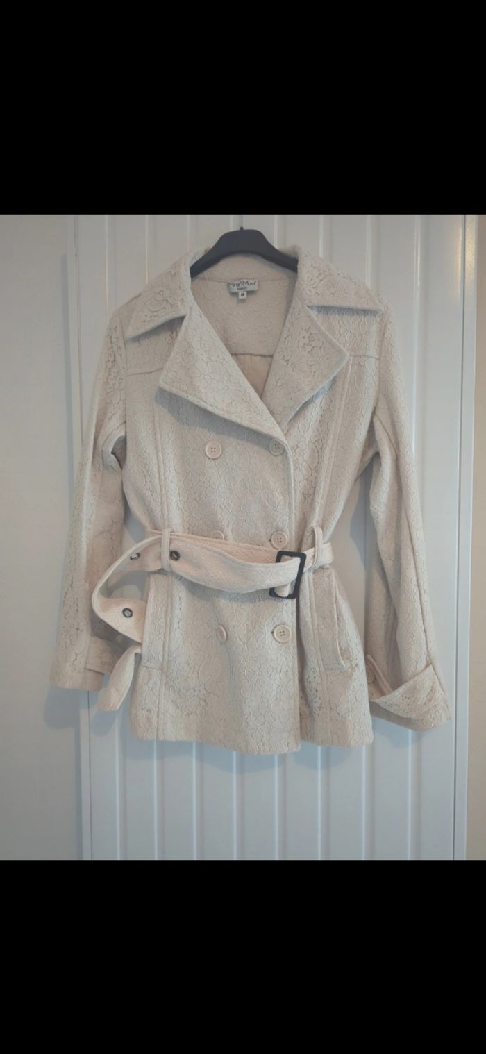 Veste mi saison crème - photo numéro 2