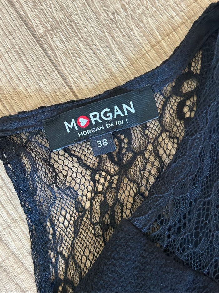 Robe noire sans manches avec dentelle Morgan taille 38 comme neuve - photo numéro 10