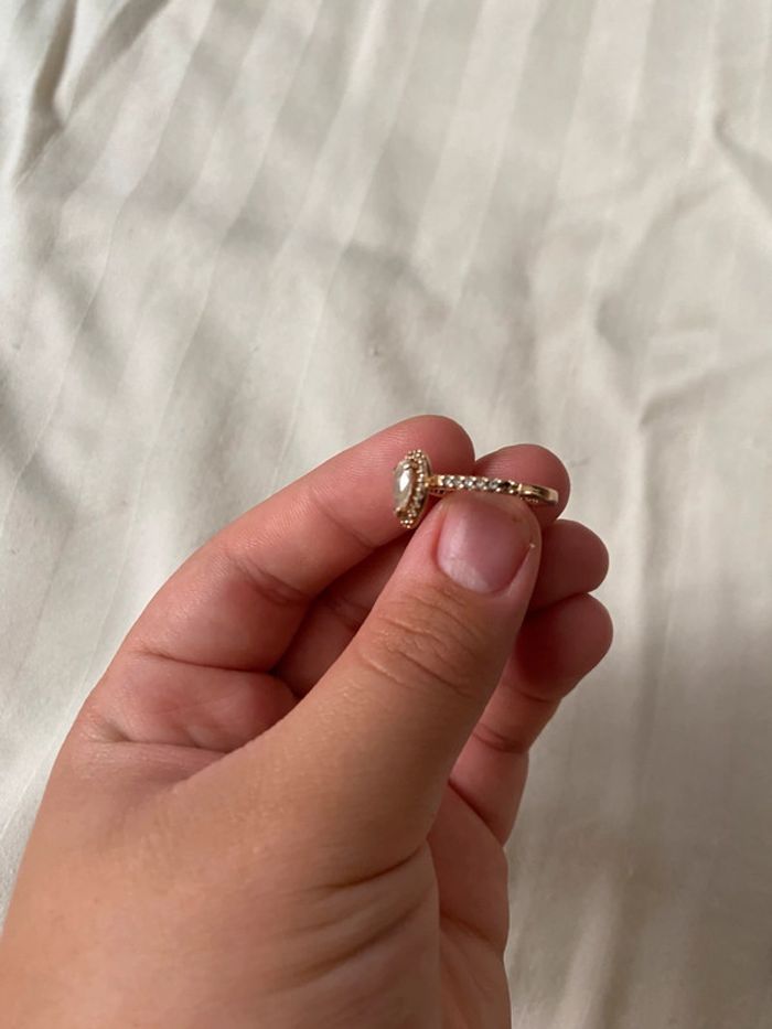 Bague Pandora Timeless Halo Poire Scintillant – Plaqué or rose – Taille 52 - photo numéro 3