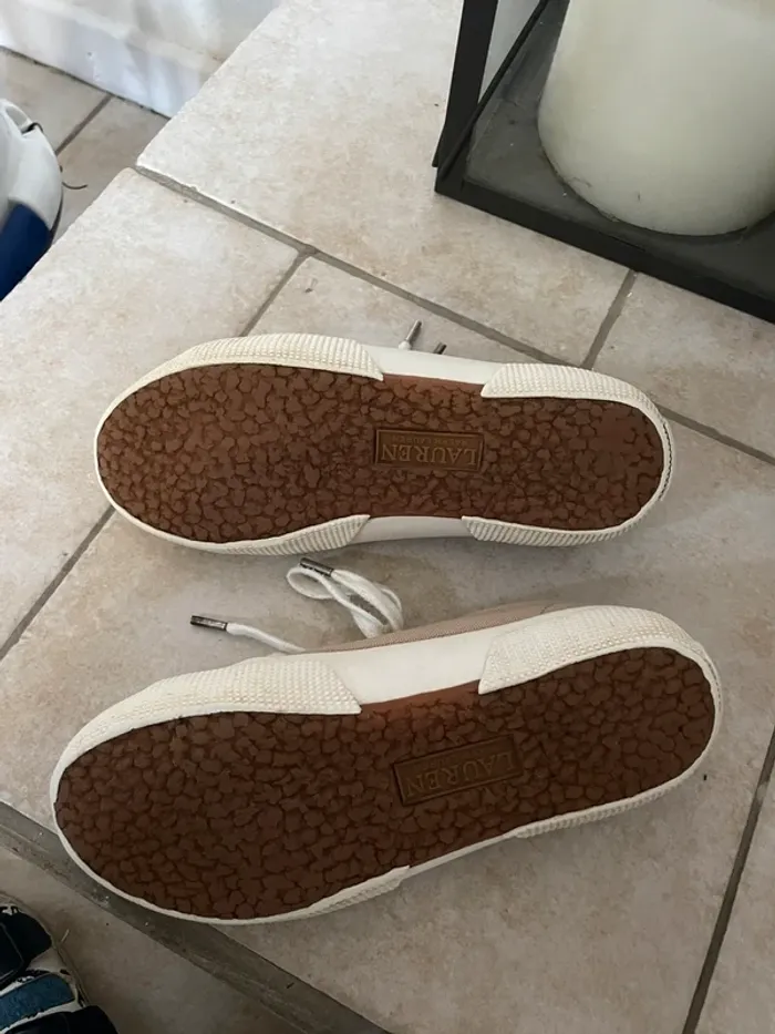 Baskets Ralph Lauren beige taille 36 - photo numéro 4