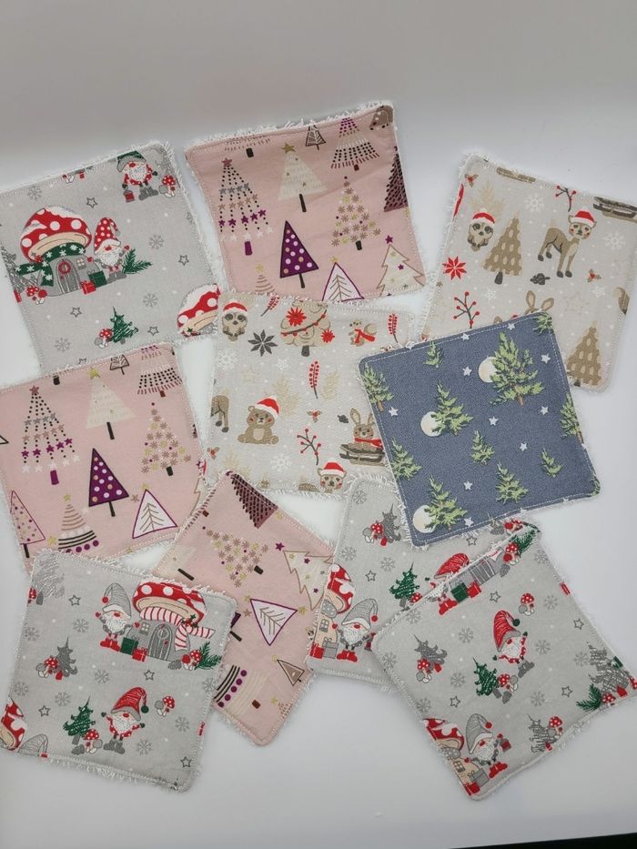 Lingette lavables de Noël